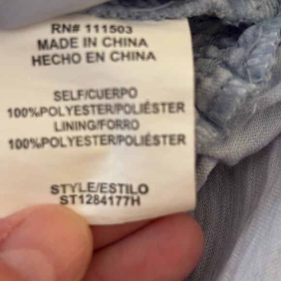 Chic Light Blue Puff Sleeve Blouse - Picture 3 of 8